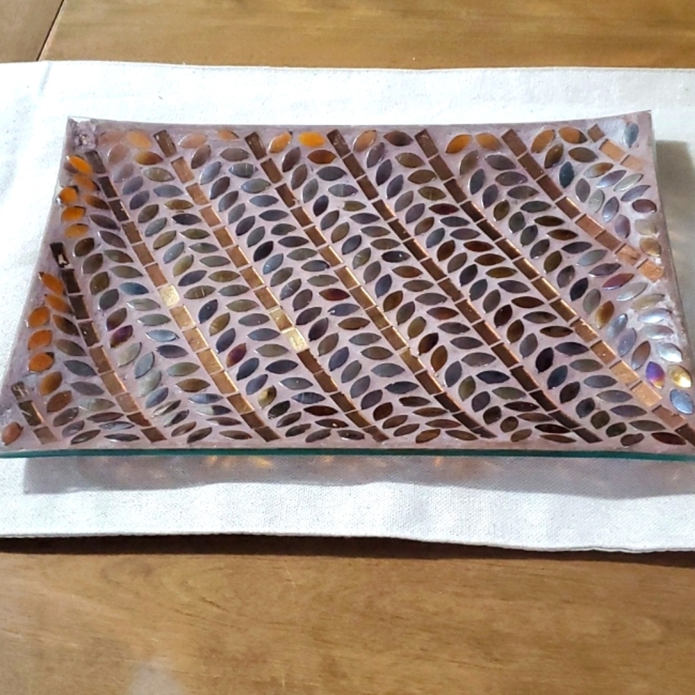 Gorgeous mosaic style tray/candle holder